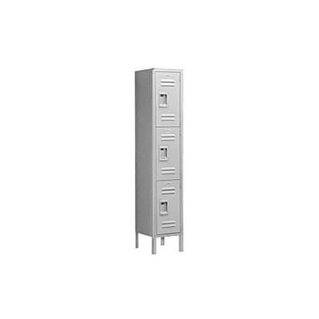 Salsbury Industries Salsbury Industries 63152GY-A 12 in. W x 66 in. H x 12 in. D Standard Metal Locker-Triple Tier-1 Wide-Gray-Assembled 63152GY-A